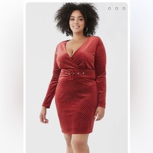 Burgundy and Gold Velvet Dress
